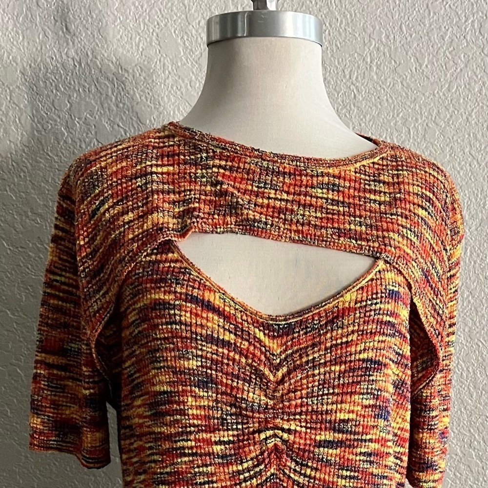 Anthropologie Current Air cutout knit mini dress multicolor size 2X plus
